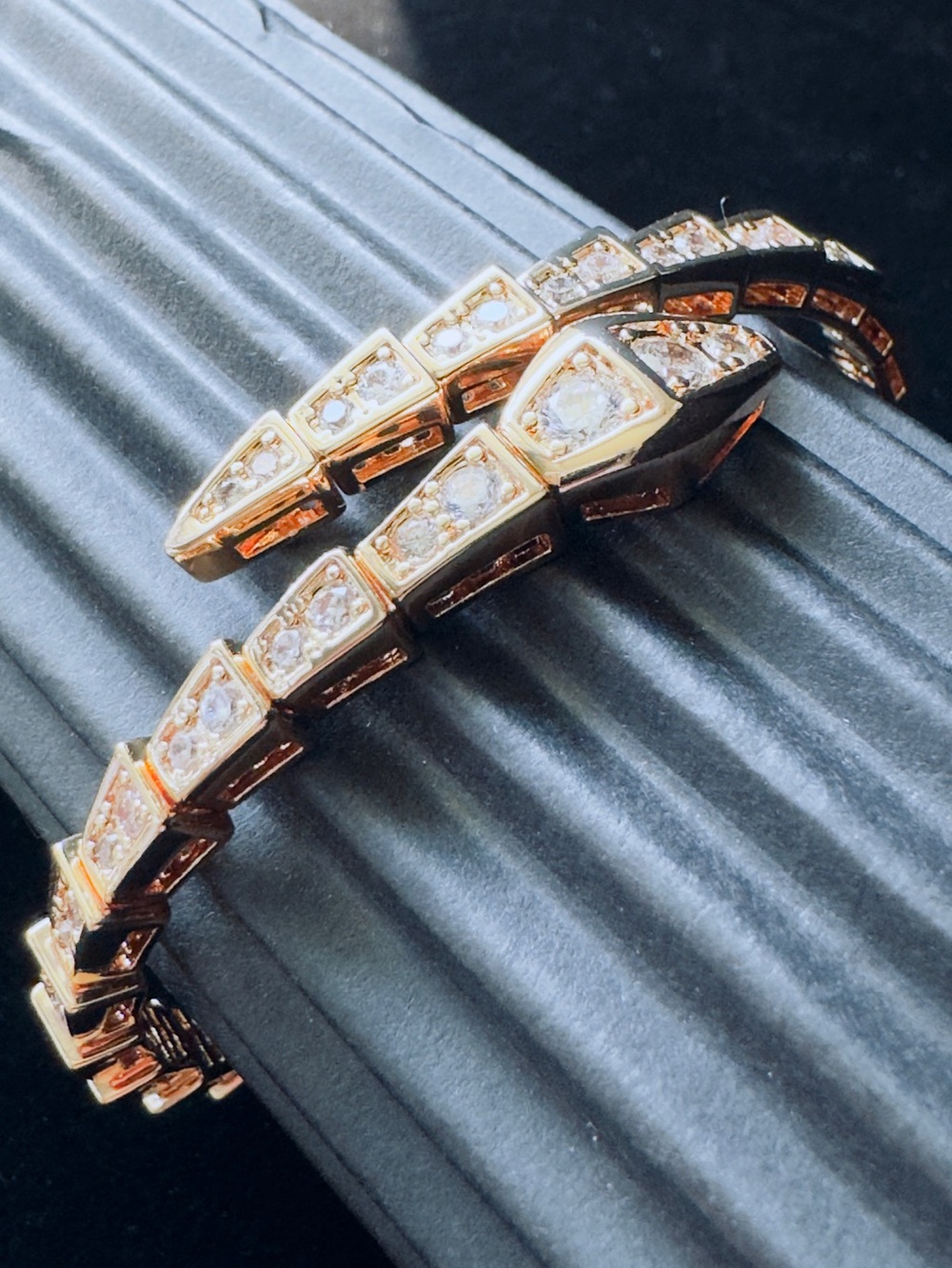 Rose Gold Serpentine Crystal Bracelet - Women Jewelry